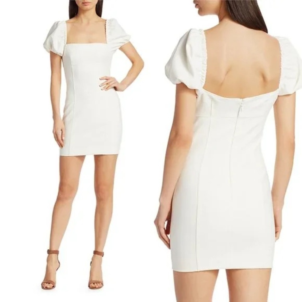 NWT Cinq A Sept Dresses Cinq Sept Havana Puff-Sleeve Mini Dress